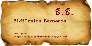 Blázsits Bernarda névjegykártya